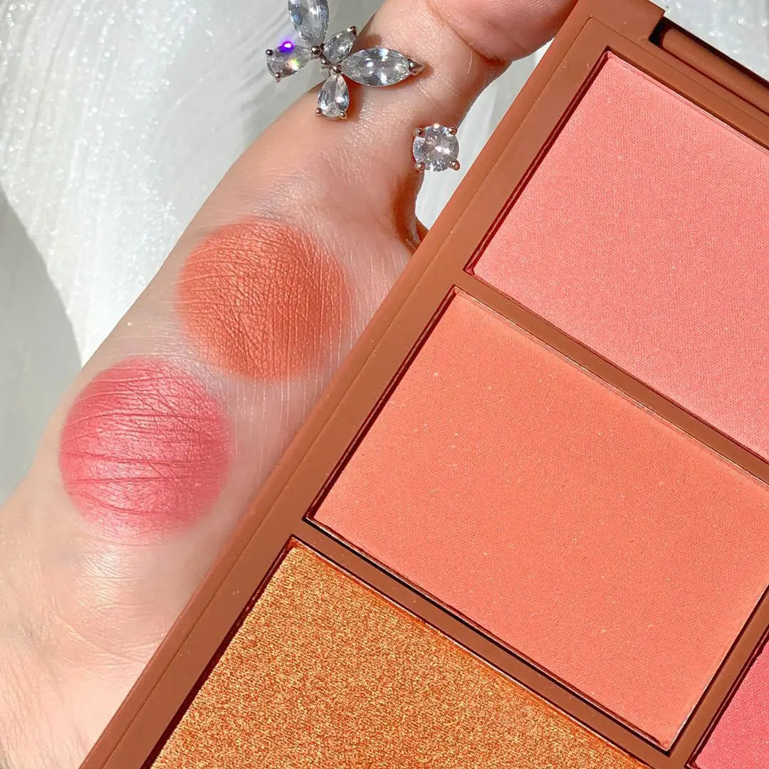 6 Colors Matte Blush Palette Cute Sunburn Makeup Palette Peach Pumpkin Color Lasting Nature Water Proof Quality Female Cosmetic