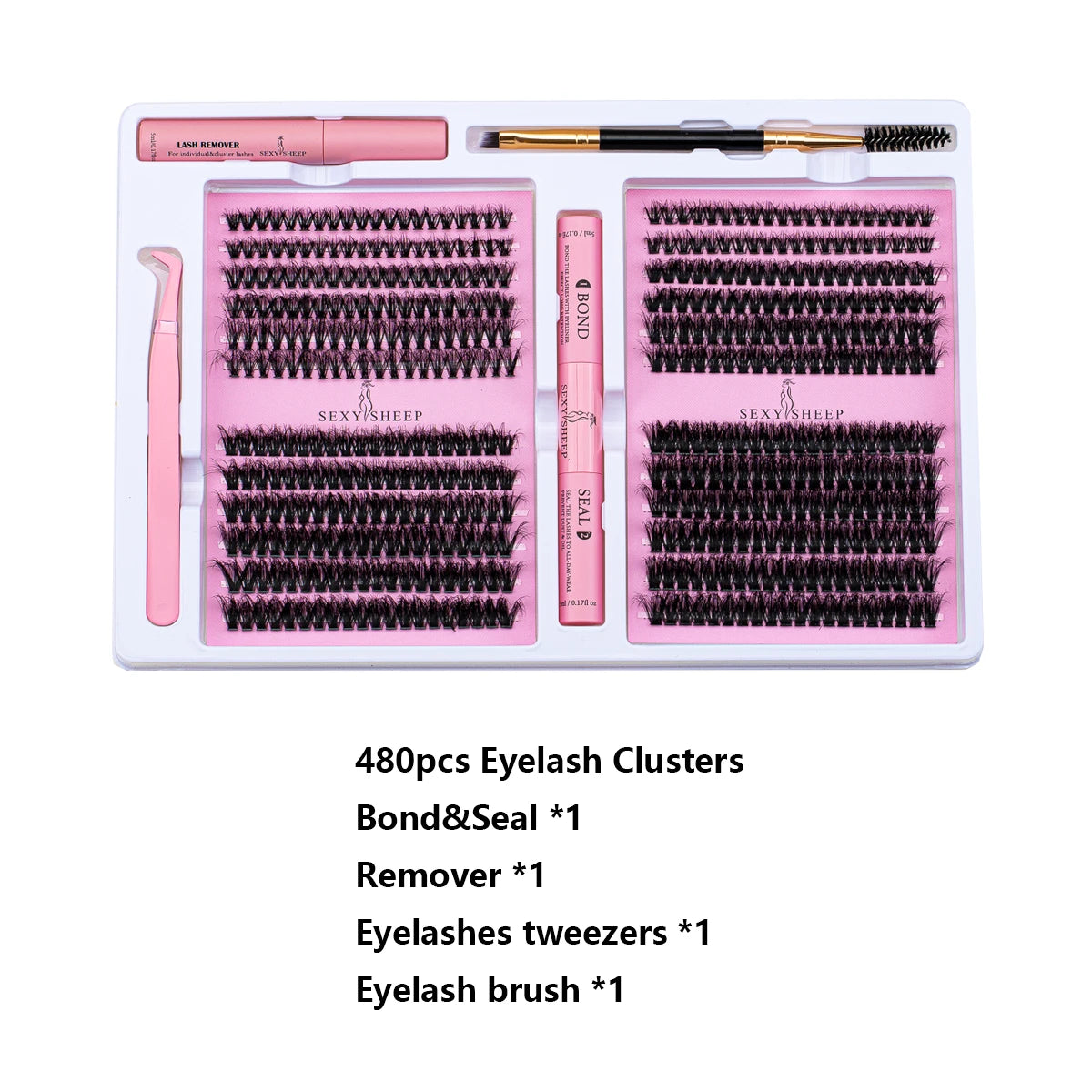 DIY False Eyelashes Clusters Extensions Individual Lashes Cluster Natural Segmented With glue,Remover,lash brush，tweezers - Glowing Love