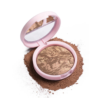 NEW YORK Baked Brighten Color Correcting Powder Foundation Fair Buildable Light to Medium Coverage Demi-Matte Natural Finish - Glowing Love