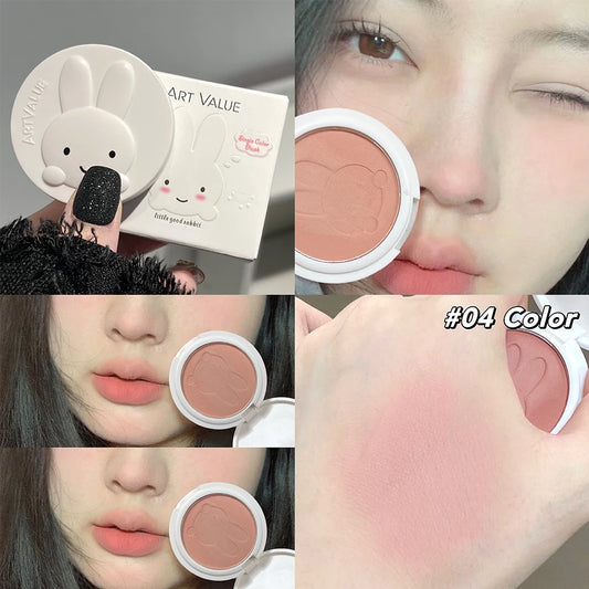 Single Color Blush Palette Waterproof Matte Peach Rouge Orange Red Face Blush Cheek Tint Brighten Contour Female Makeup Cosmetic