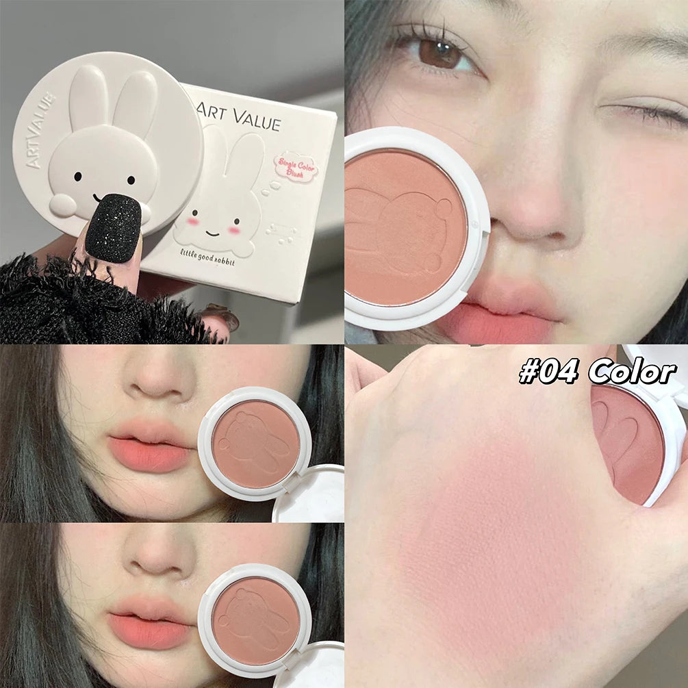 Single Color Blush Palette Waterproof Matte Peach Rouge Orange Red Face Blush Cheek Tint Brighten Contour Female Makeup Cosmetic