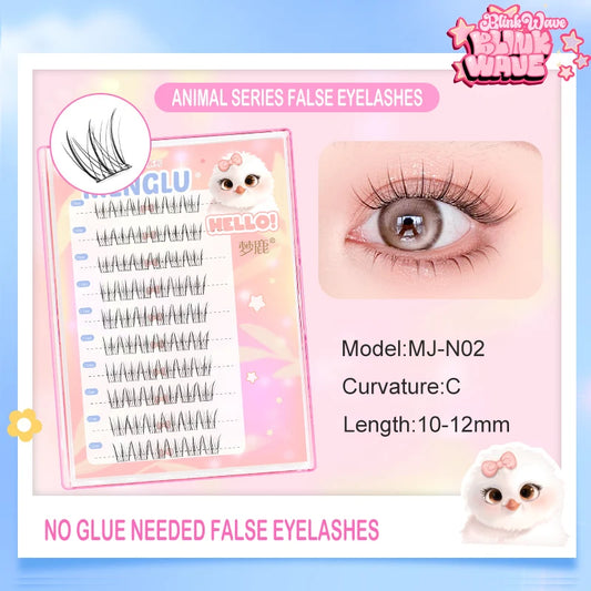 New Glue-free Self-adhesive False EyelashesC Curl Girl Group False Eyelashes DIY Anime Eyes Lashes Extension Enlarge Eyes Tool - Glowing Love