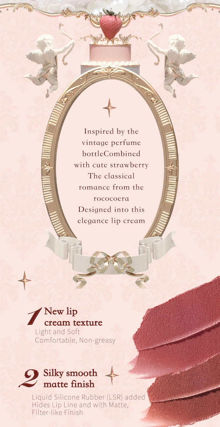 Flower Knows Strawberry Rococo Series Cloud Lip Cream Lipsticks 3.5g - Glowing Love