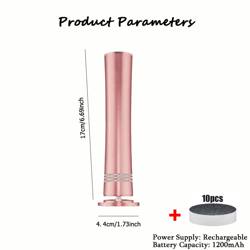 Electric foot grinder, pedicure foot file, one-click control for removing crusty and cracked skin, rechargeable