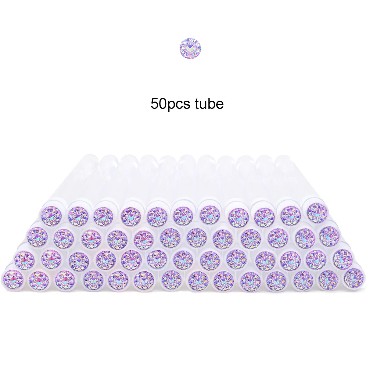 50Pcs Eyelash Brush Tubes With Crystal Lash Mascara Wands Eyebrow Comb Spoolies Container Lash Brush Applicators Makeup Tools - Glowing Love