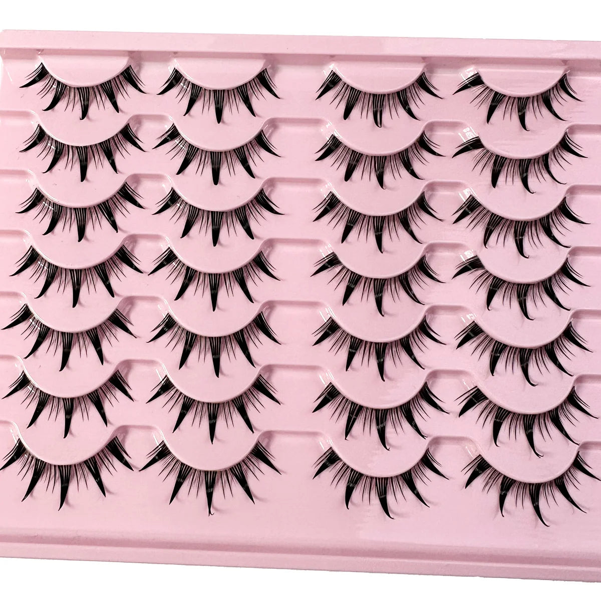 New 14/10/7/5Pairs Manga Lashes Natural Eyelashes Soft Cross Wispy Clear Band False Eyelashes Doll Eyes Lashes Cosplay Extension - Glowing Love