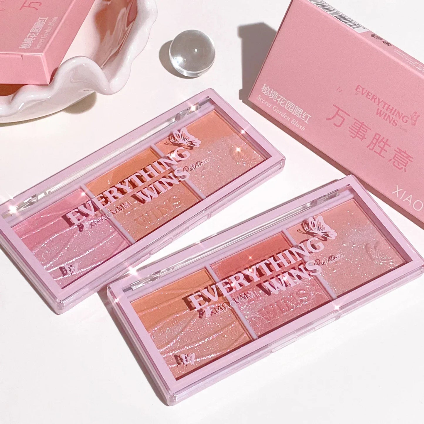 3-color Blush Palette Nude Makeup Natural Matte Milk Tea Orange Tone Long-lasting Rouge Blush Powder Cream Palette