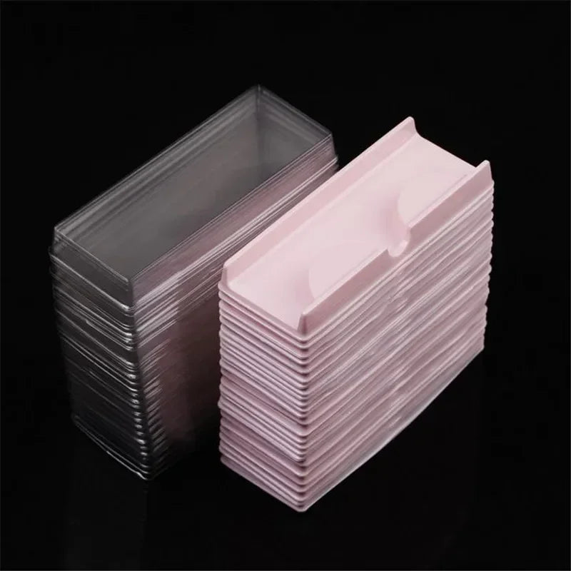 10pcs/set Reusable Eyes Lashes Case PVC Clear Lid Eyelash Holders False Eyelashes Empty Packing Box - Glowing Love