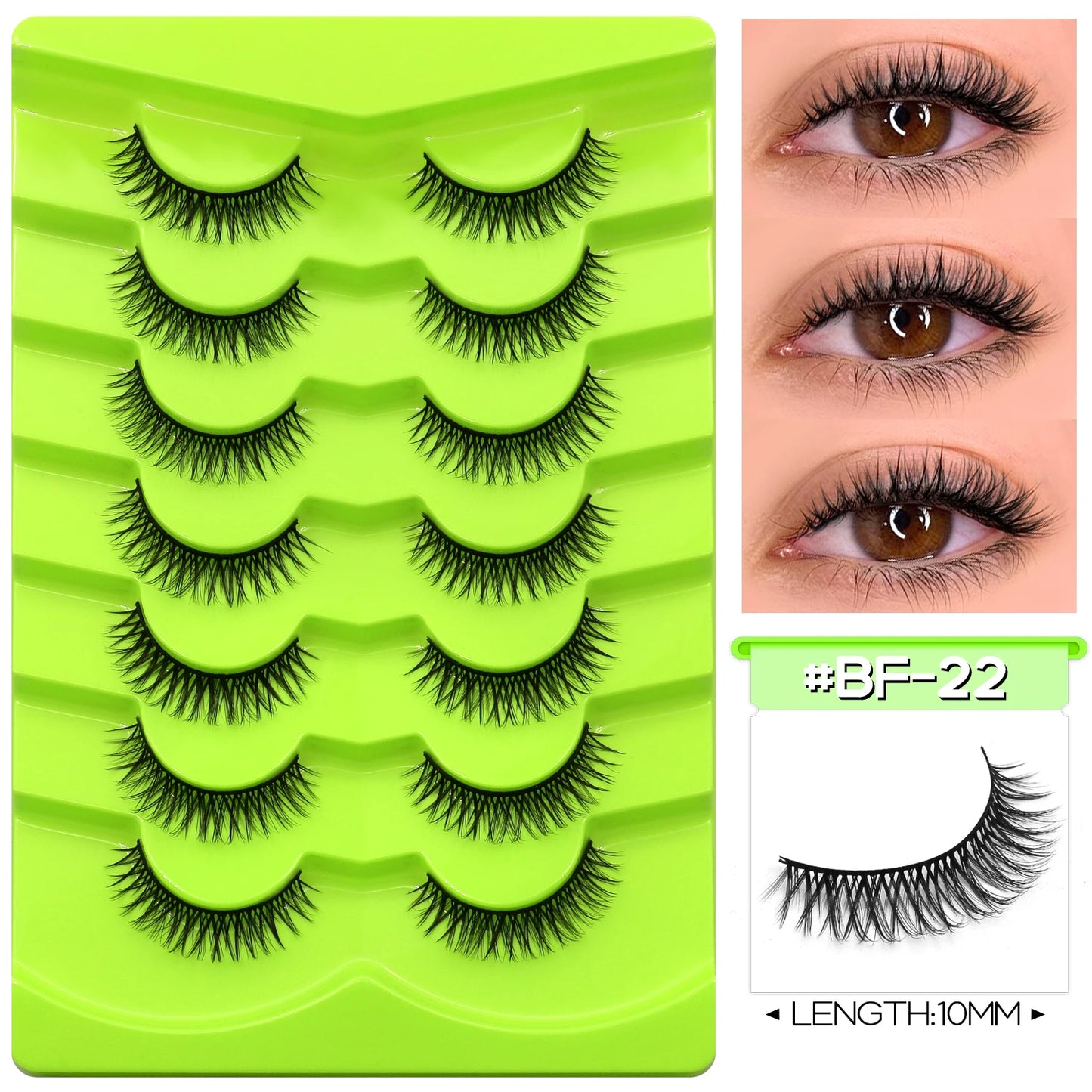 GROINNEYA Manga Lashes Eyes Lashes Soft Natural Long Eyelashes False Eyelashes Anime Wispy Strip Fake Lashes Makeup - Glowing Love