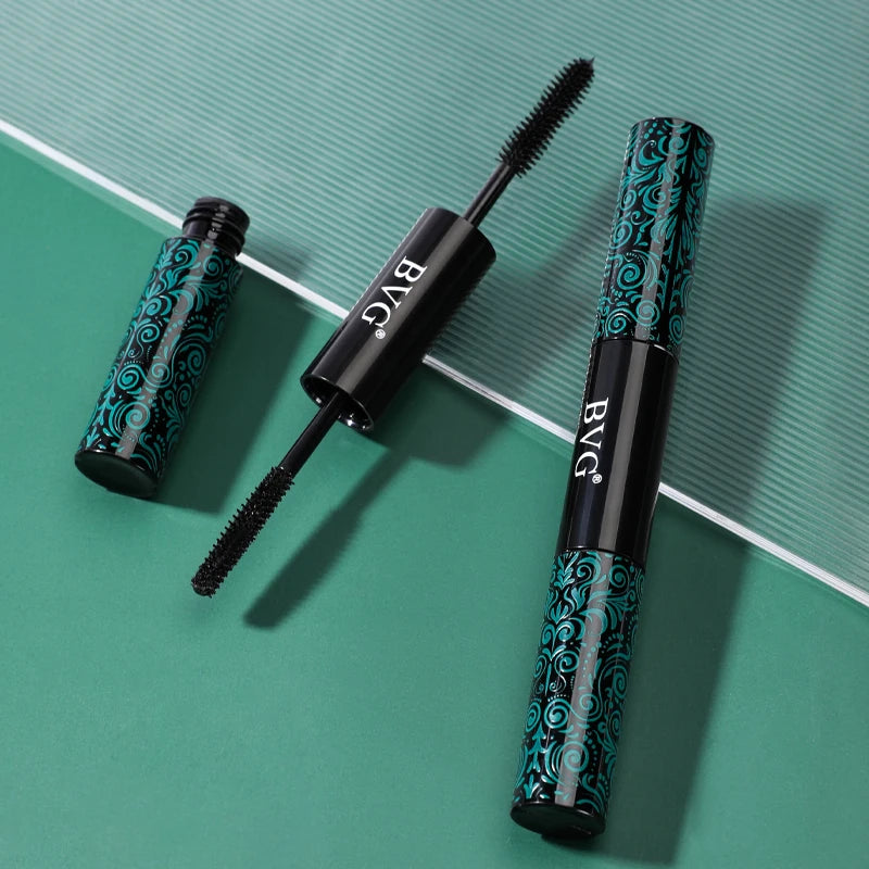 Double-ended mascara with ultra-fine brush head, full of curling, waterproof, anti-fouling, no makeup, curling eyelash makeup to