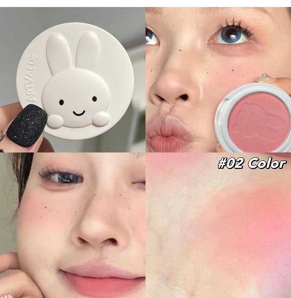 Single Color Blush Palette Waterproof Matte Peach Rouge Orange Red Face Blush Cheek Tint Brighten Contour Female Makeup Cosmetic