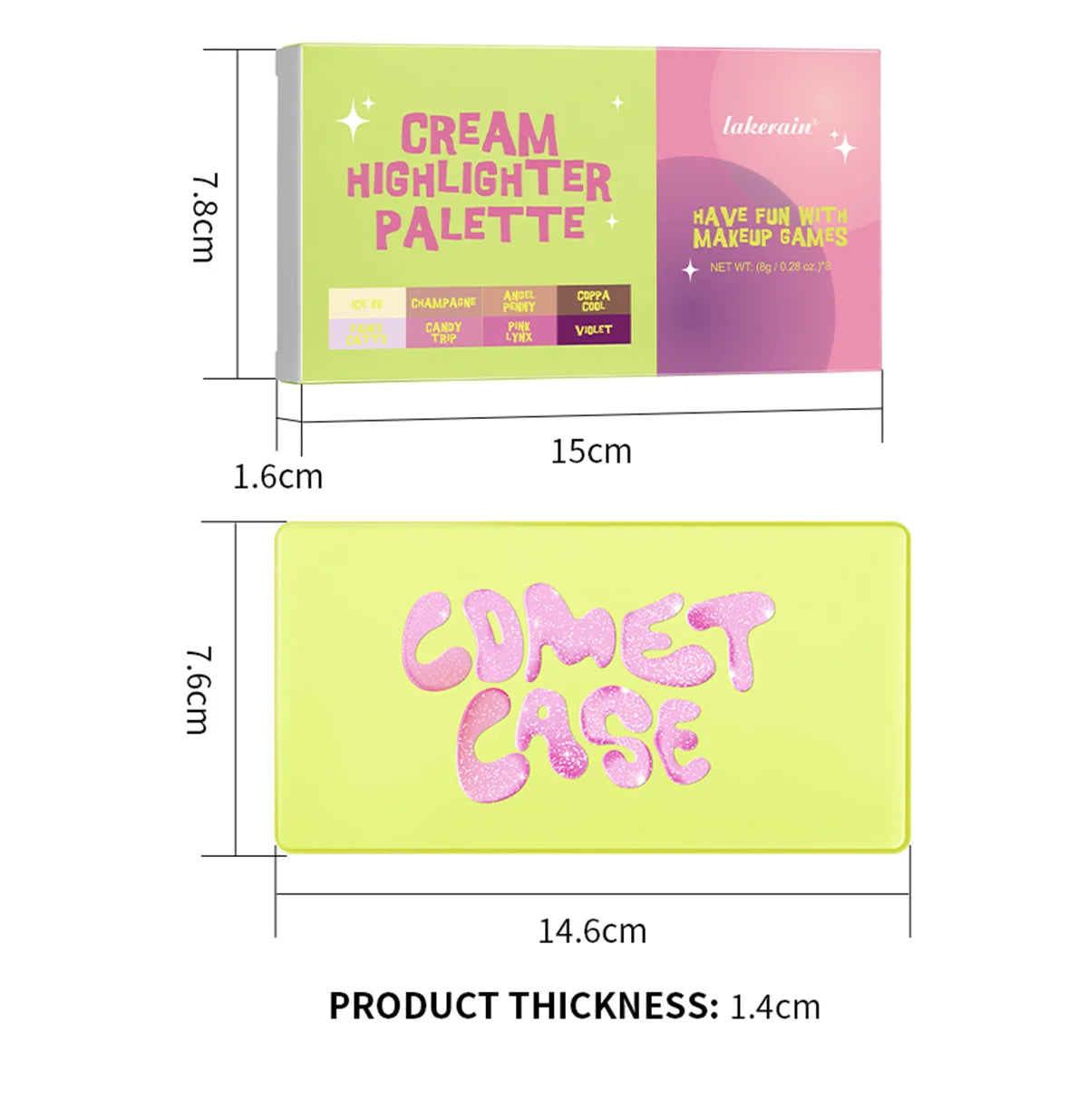 8Colors Highlight/Brow/Blush Palett Enhance Facial Three-dimensional Makeup Shimmer Waterproof Makeup Tool Cosmetic