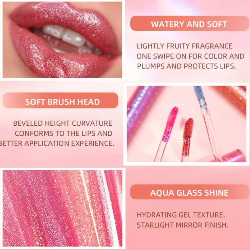 15 Colors Glitter Liquid Lipglaze Tint Laser Holographic Lipsticks Cosmetics Shiny Pigment Waterproof Makeup Women Lipglosses - Glowing Love