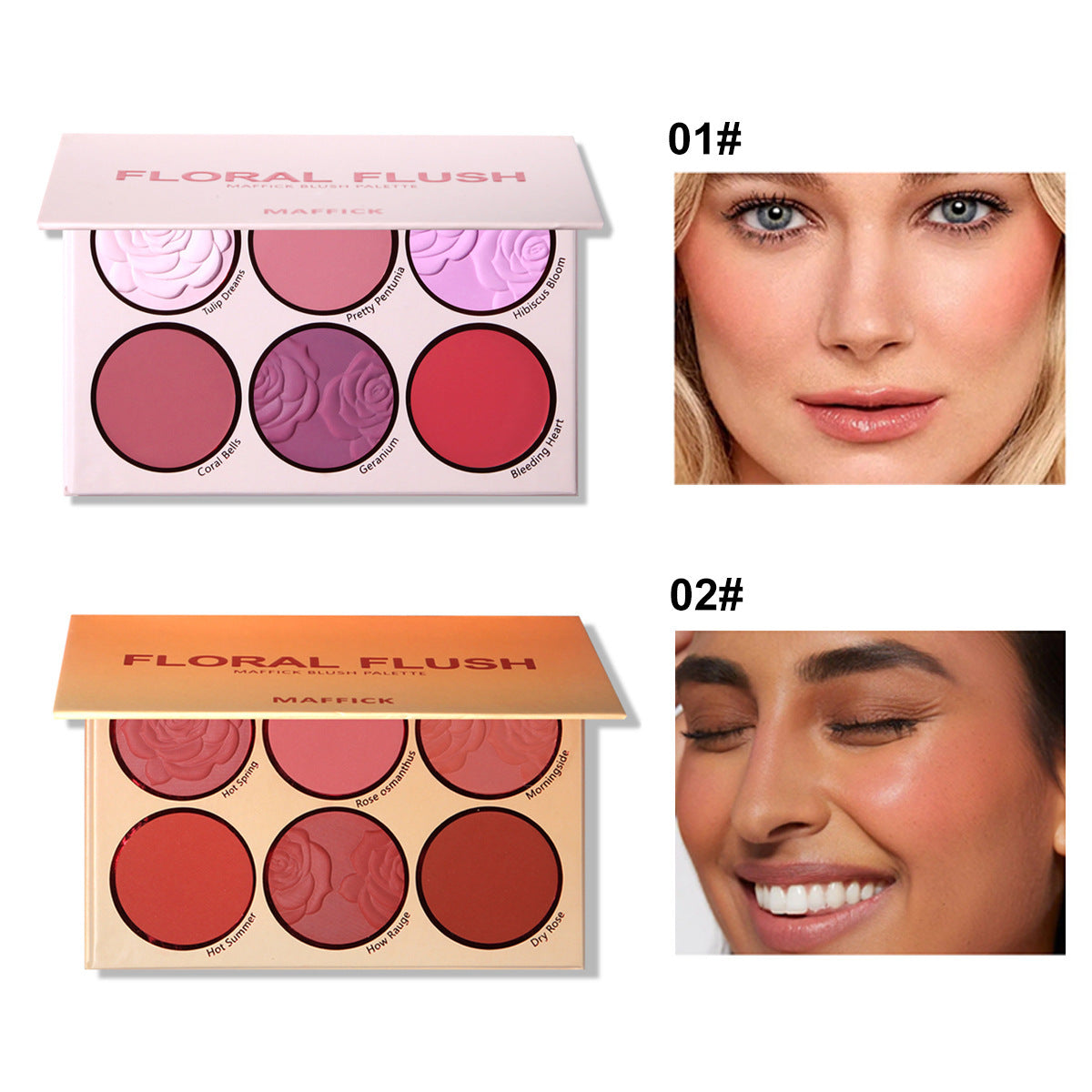 Blush Palette – 6-Color Floral-Inspired Shades - Glowing Love