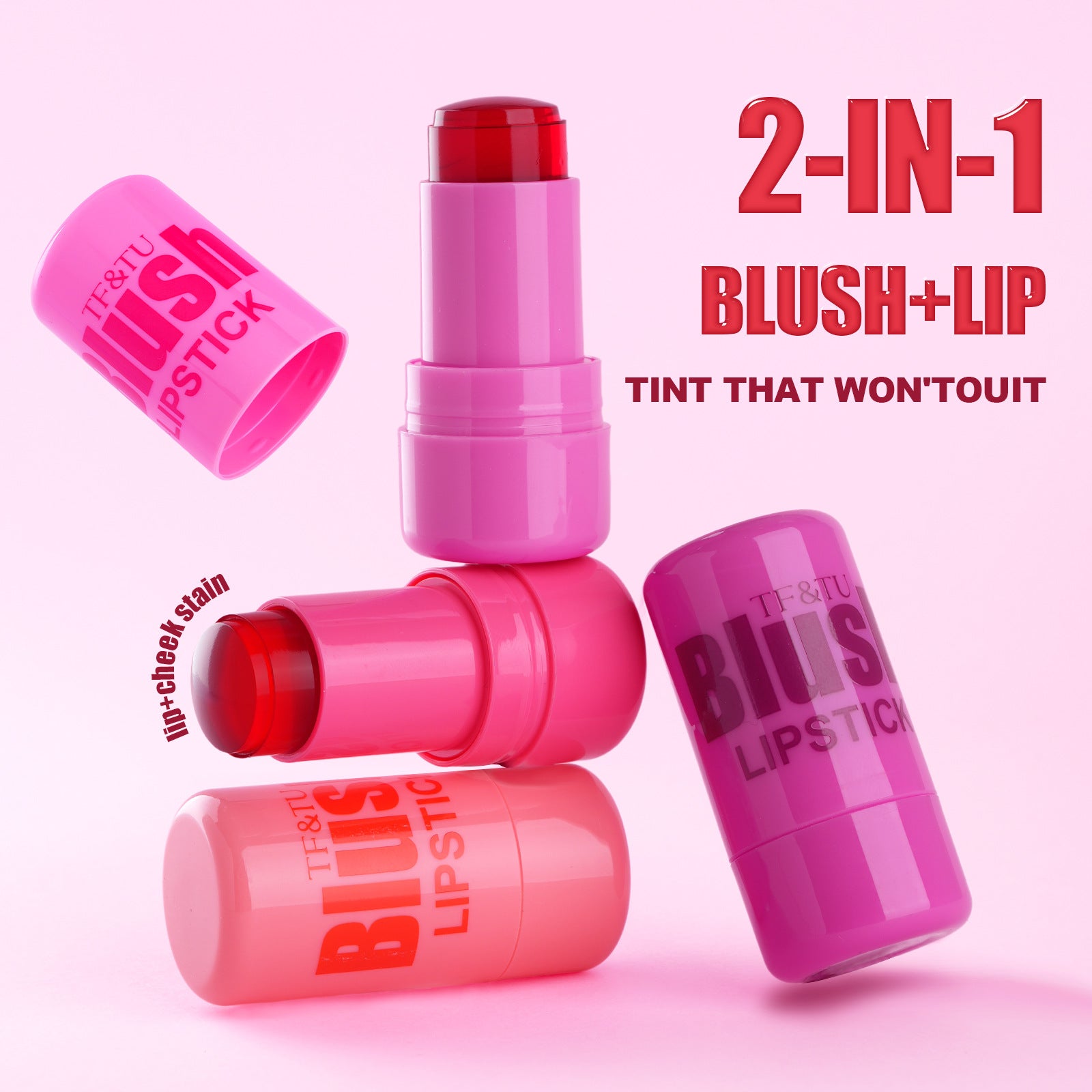 Blush & Lipstick 2-in-1 – Jelly Tint for Lips, Cheeks & Eyes - Glowing Love