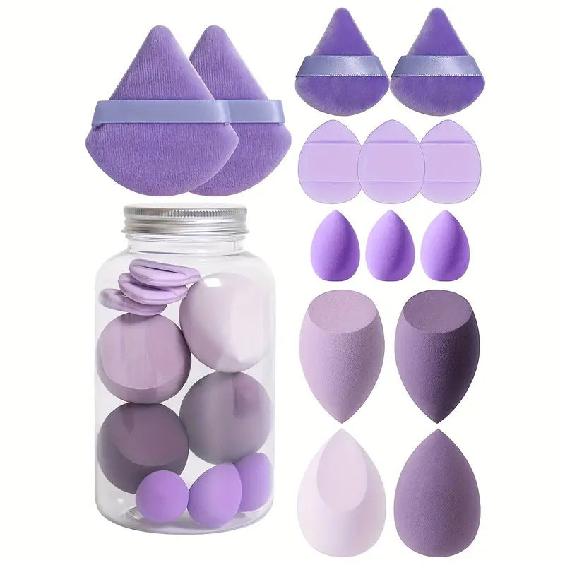 Professional Makeup Sponge & Puff Set - Glowing Love