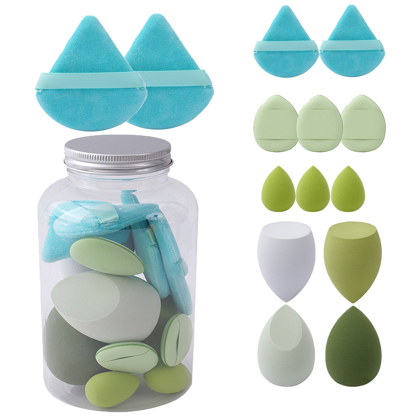 Professional Makeup Sponge & Puff Set - Glowing Love