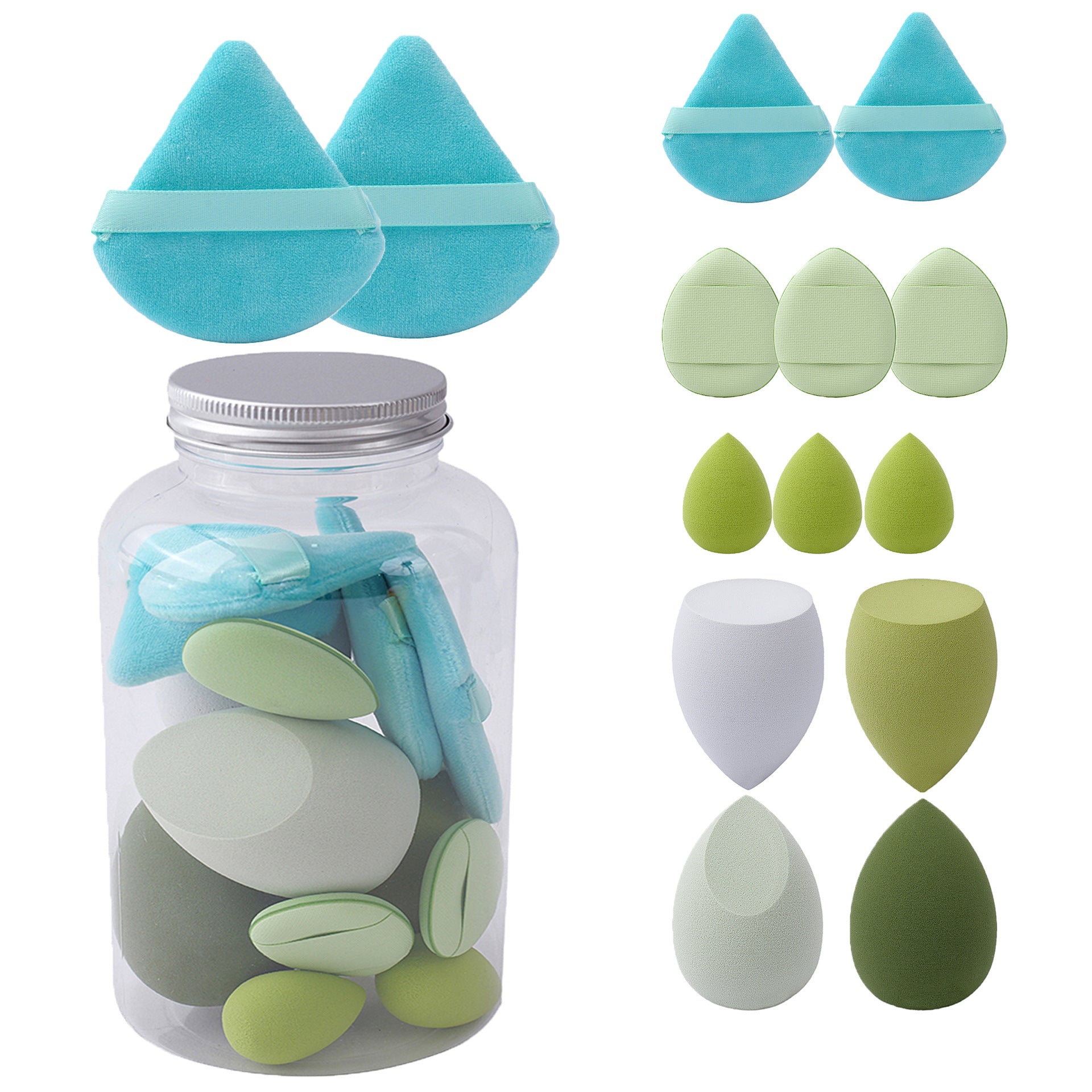 Professional Makeup Sponge & Puff Set - Glowing Love